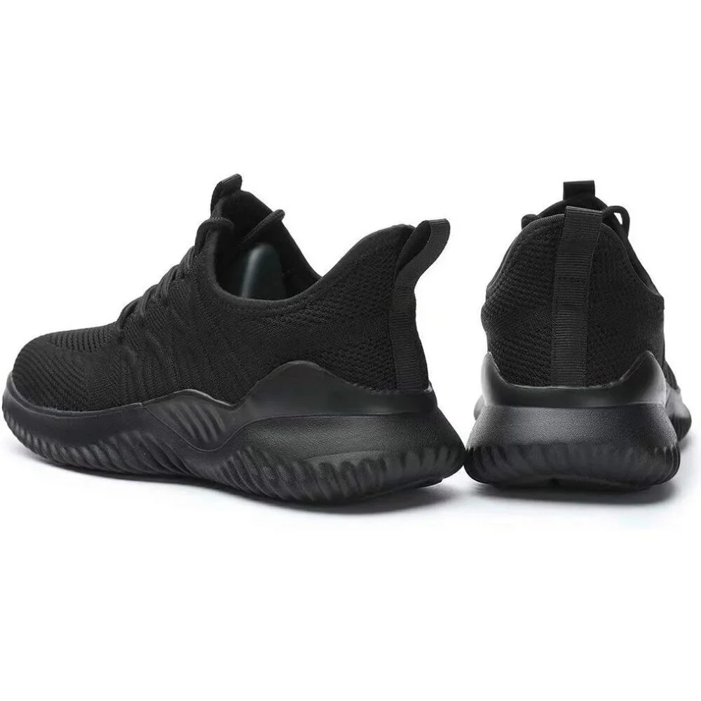 Women's Ladies Walking Running Shoes Slip On Lightweight Tennis Sneakers Black M